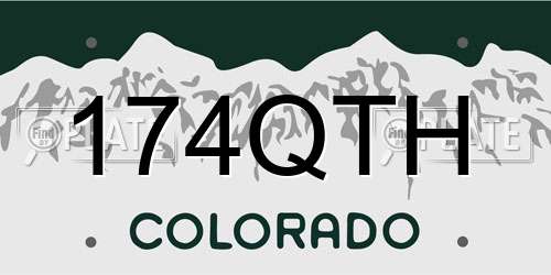 174QTH Colorado License Plate
