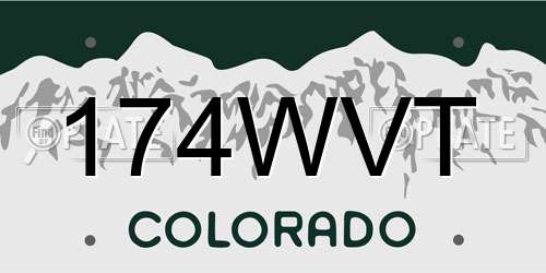 174WVT Colorado License Plate
