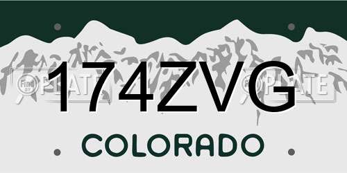 174ZVG Colorado License Plate