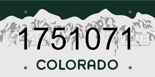 1751071 Colorado License Plate
