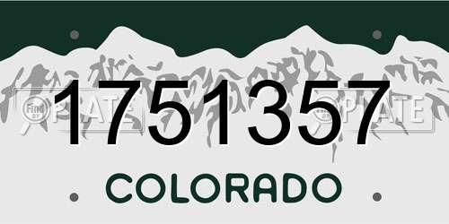 1751357 Colorado License Plate