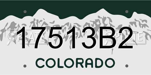17513B2 Colorado License Plate