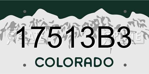 17513B3 Colorado License Plate