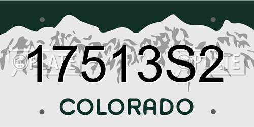 17513S2 Colorado License Plate