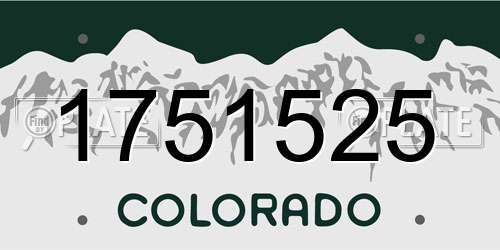 1751525 Colorado License Plate