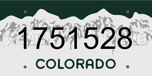 1751528 Colorado License Plate