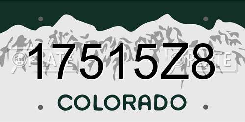 17515Z8 Colorado License Plate