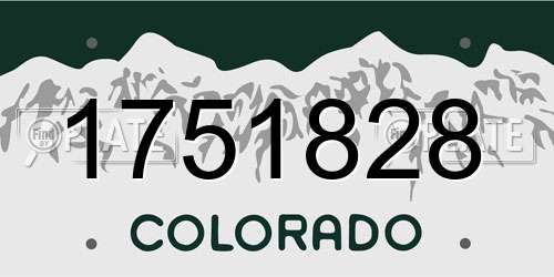 1751828 Colorado License Plate