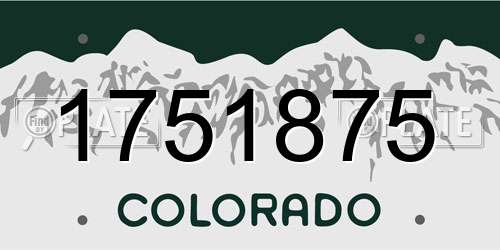 1751875 Colorado License Plate