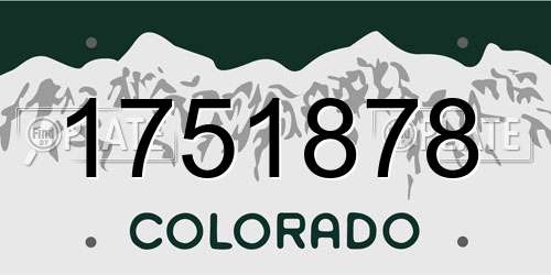 1751878 Colorado License Plate