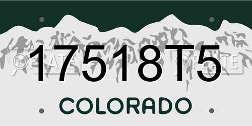 17518T5 Colorado License Plate