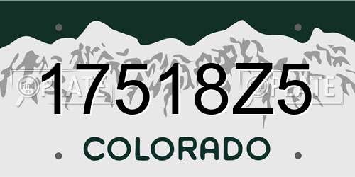 17518Z5 Colorado License Plate