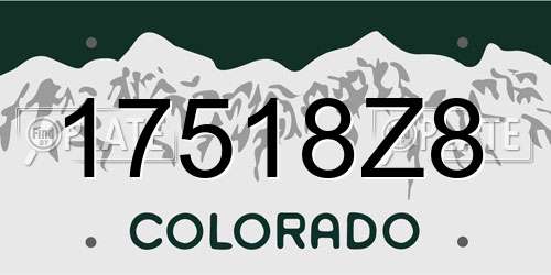 17518Z8 Colorado License Plate