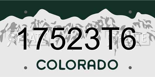 17523T6 Colorado License Plate