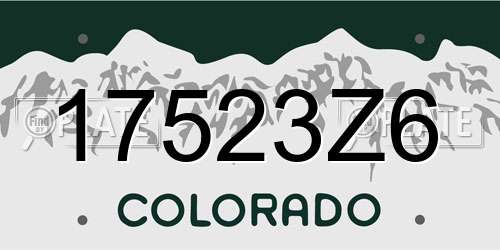 17523Z6 Colorado License Plate