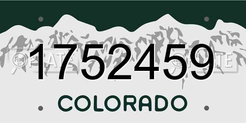 1752459 Colorado License Plate