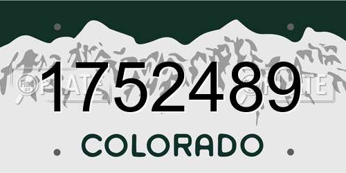 1752489 Colorado License Plate