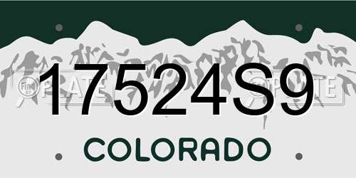 17524S9 Colorado License Plate