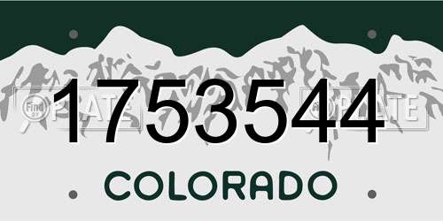 1753544 Colorado License Plate