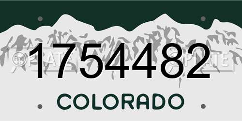 1754482 Colorado License Plate