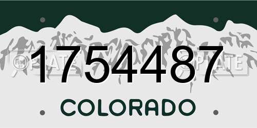 1754487 Colorado License Plate