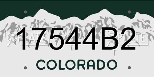 17544B2 Colorado License Plate