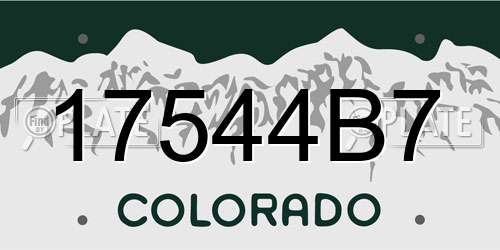 17544B7 Colorado License Plate