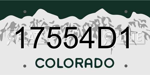 17554D1 Colorado License Plate