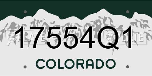 17554Q1 Colorado License Plate