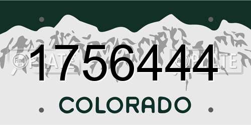 1756444 Colorado License Plate