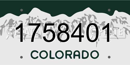 1758401 Colorado License Plate