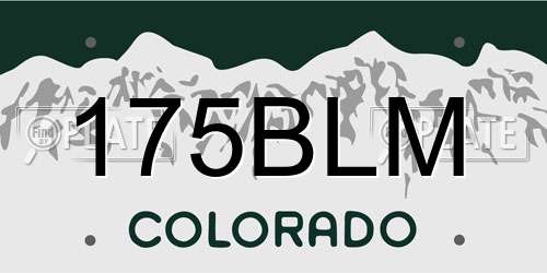 175BLM Colorado License Plate