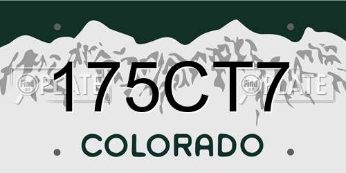 175CT7 Colorado License Plate