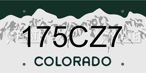 175CZ7 Colorado License Plate