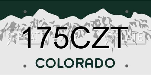 175CZT Colorado License Plate