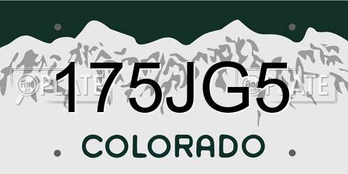175JG5 Colorado License Plate