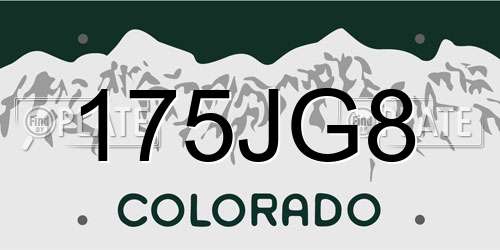 175JG8 Colorado License Plate