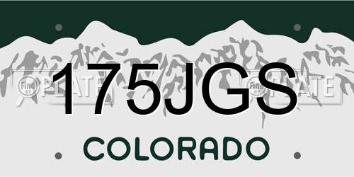 175JGS Colorado License Plate