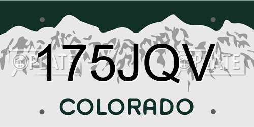 175JQV Colorado License Plate
