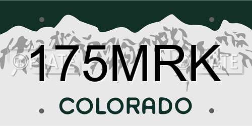 175MRK Colorado License Plate