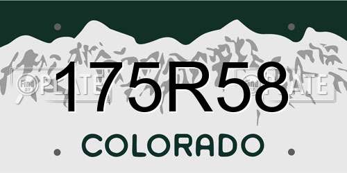175R58 Colorado License Plate