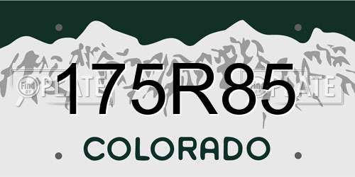 175R85 Colorado License Plate