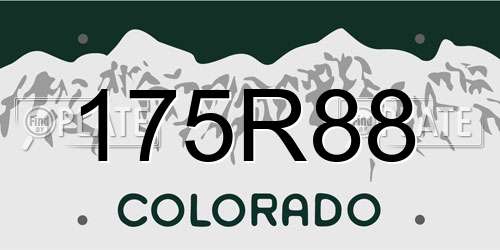 175R88 Colorado License Plate