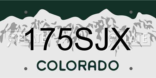 175SJX Colorado License Plate