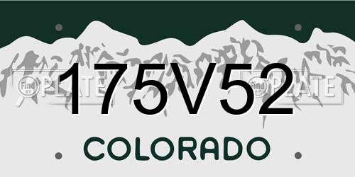 175V52 Colorado License Plate