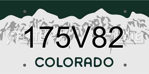 175V82 Colorado License Plate