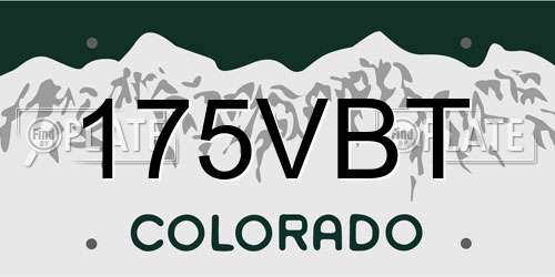 175VBT Colorado License Plate