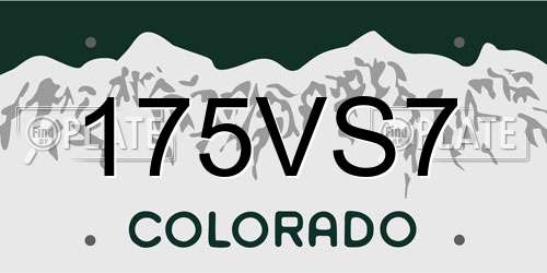 175VS7 Colorado License Plate
