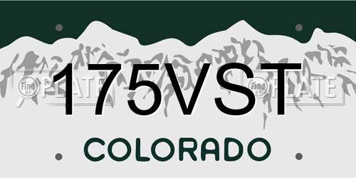 175VST Colorado License Plate
