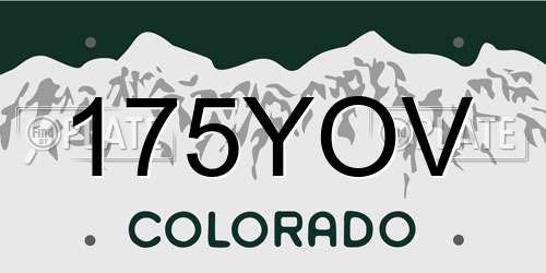 175YOV Colorado License Plate